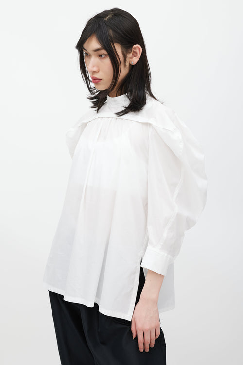 Issey Miyake White Puffed Sleeve Shirt