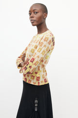 Issey Miyake Yellow & Orange Mesh Long Sleeve Top