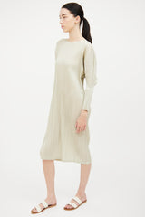 Pleats Please Issey Miyake Light Green Pleated Dress