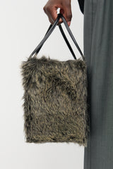 Issey Miyake Leather & Faux Fur Box Bag