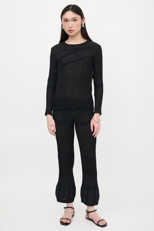 Issey Miyake Plissé Striped Set