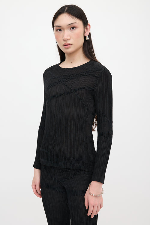 Issey Miyake Plissé Striped Set