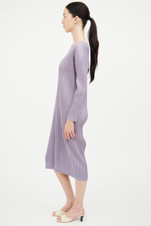 Pleats Please Issey Miyake Light Purple Pleated Dress