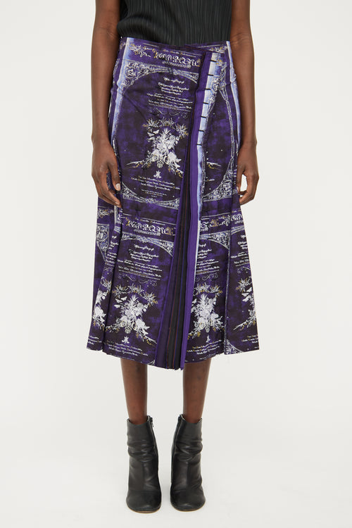 Issey Miyake Purple Graphic Skirt