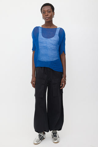 Issey Miyake Sheer Plissé Top