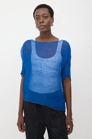 Issey Miyake Sheer Plissé Top