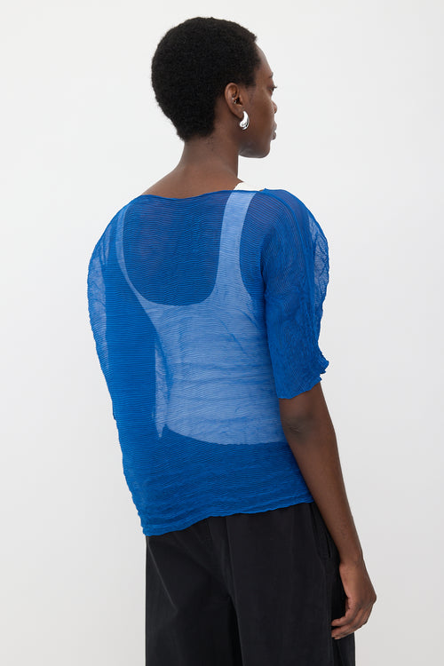 Issey Miyake Sheer Plissé Top