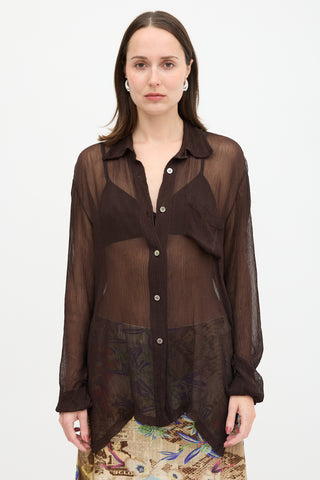 Issey Miyake Silk Sheer Blouse