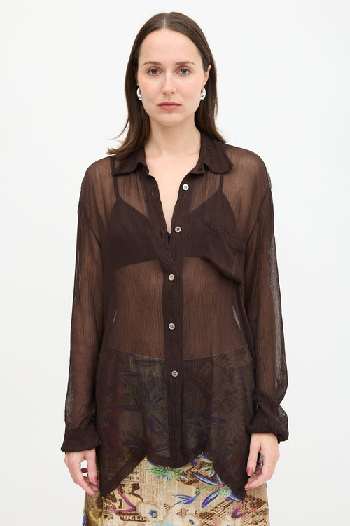 Issey Miyake Silk Sheer Blouse