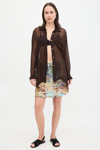 Issey Miyake Silk Sheer Blouse
