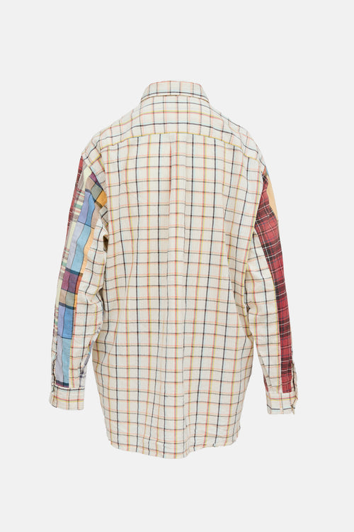 Nozomo Ishiguro Patchwork Plaid Shirt