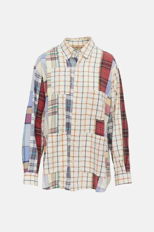 Nozomo Ishiguro Patchwork Plaid Shirt