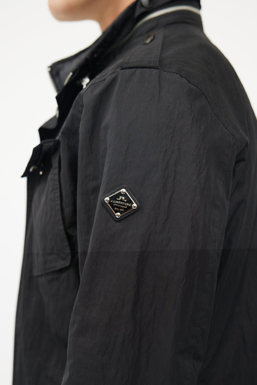 J. Lindeberg Black Nylon Four Pocket Jacket