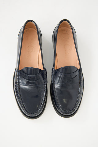 J. Crew Black Leather Winona Penny Loafer