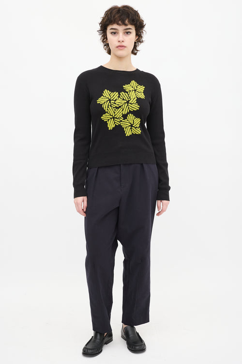 JW Anderson Black & Yellow Cashmere Blend Sweater