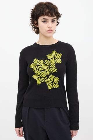 JW Anderson Black & Yellow Cashmere Blend Sweater