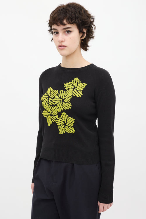 JW Anderson Black & Yellow Cashmere Blend Sweater