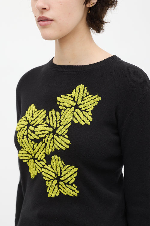 JW Anderson Black & Yellow Cashmere Blend Sweater