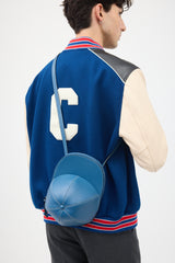 JW Anderson Blue Leather Medium Cap Crossbody Bag