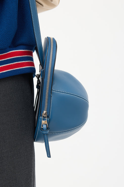 JW Anderson Blue Leather Medium Cap Crossbody Bag