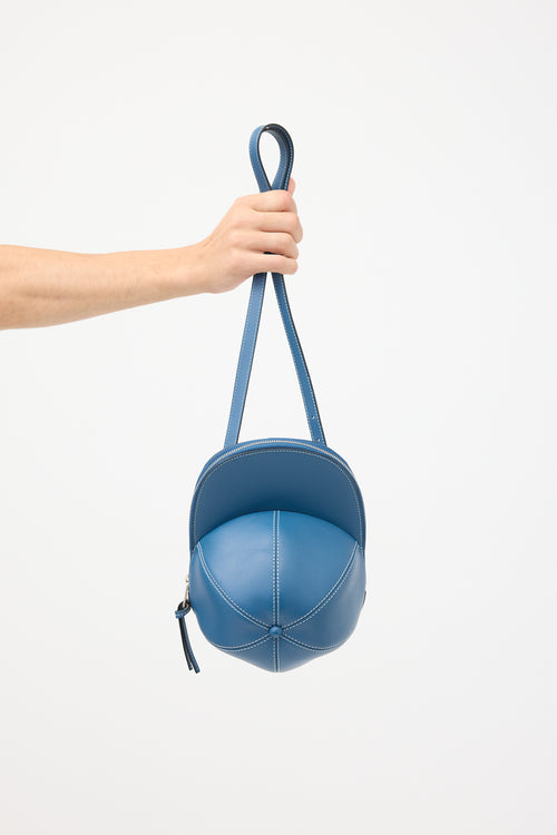 JW Anderson Blue Leather Medium Cap Crossbody Bag