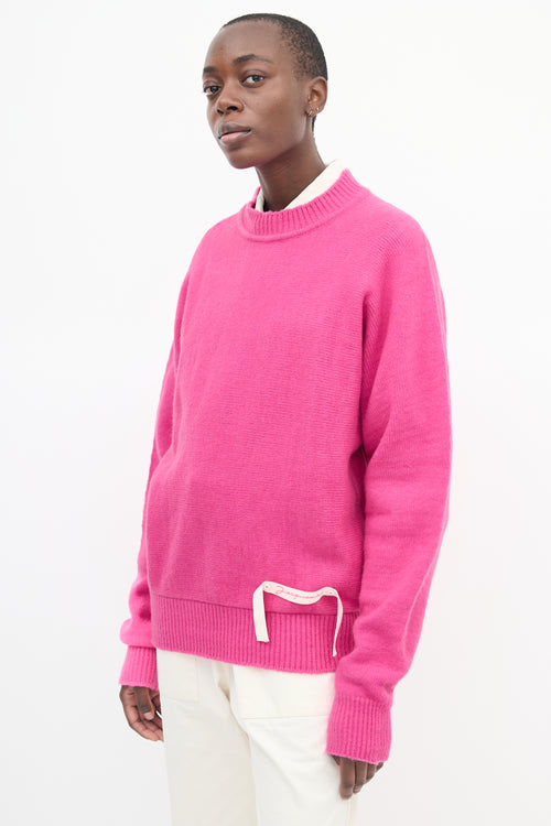 Jacquemus Pink Wool Grosgrain Logo Sweater