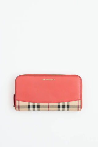 Burberry Haymarket Zip Wallet