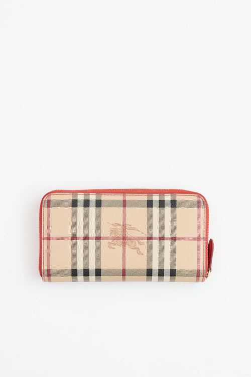 Burberry Haymarket Zip Wallet