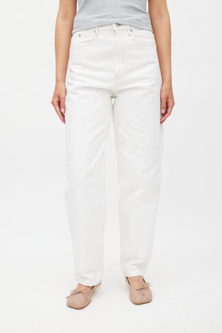 Isabel Marant Étoile White Straight Leg High Rise Jeans