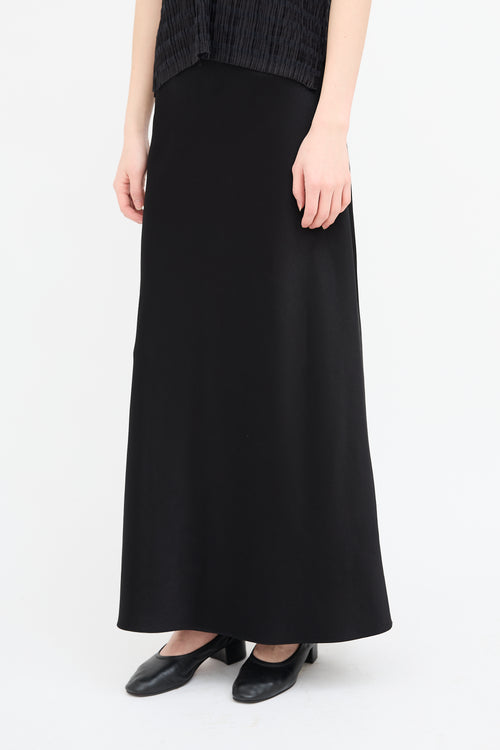 Jason Wu Black Satin Midi Skirt