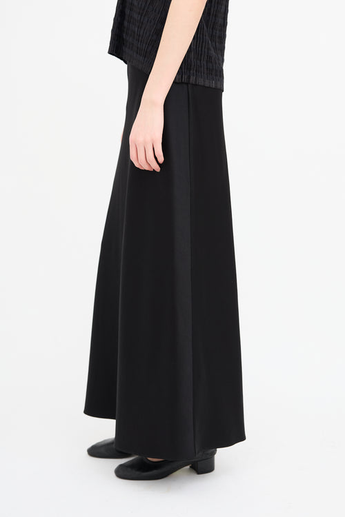 Jason Wu Black Satin Midi Skirt