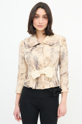 Giambattista Valli Printed Belted Blazer