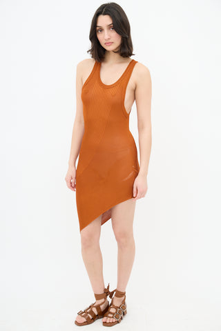 Jean Paul Gaultier Asymmetrical Ribbed Dress