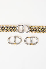Dior Embellished CD Bracelet & Earring Set
