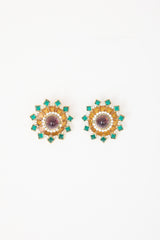 Carole Tanenbaum Vintage for VSP Cabochon Starburst Earrings