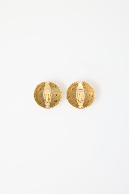 Carole Tanenbaum Vintage for VSP Enamel & Crystal Dome Earrings