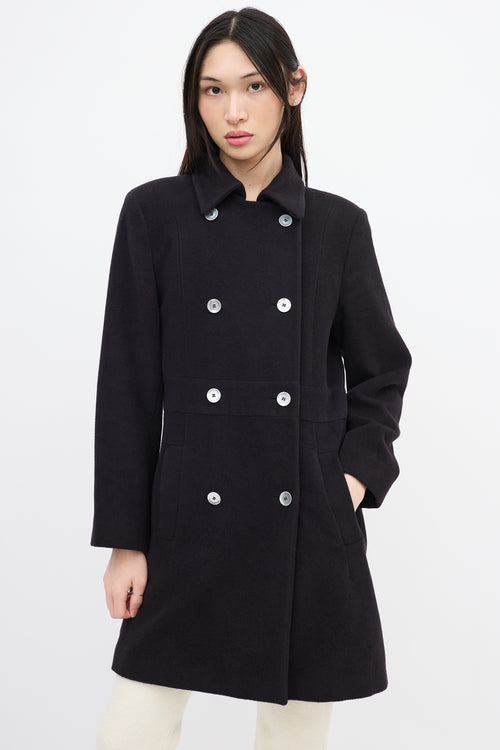 Jil Sander Black Wool Double Breasted Coat