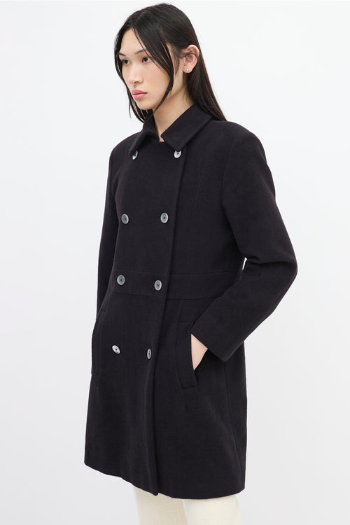 Jil Sander Black Wool Double Breasted Coat