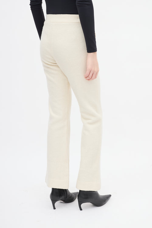 Jil Sander Cream Wool Straight Leg Trouser