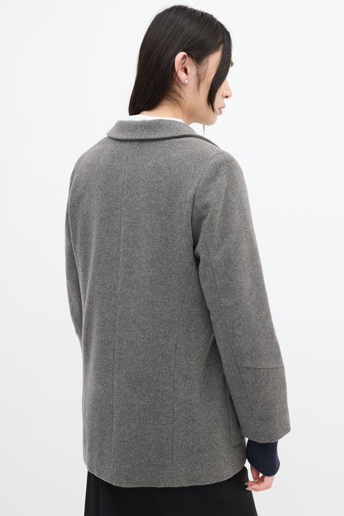 Jil Sander Grey Fleece Wool Jacket