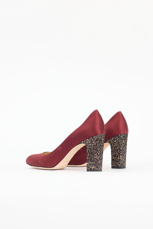 Jimmy Choo Satin & Glitter Billie Pump