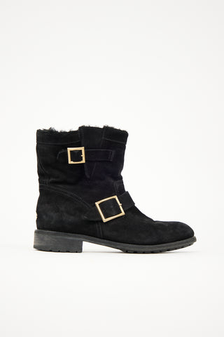 Jimmy Choo Suede & Shearling Youth Boot
