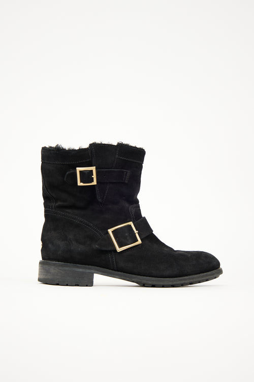 Jimmy Choo Suede & Shearling Youth Boot