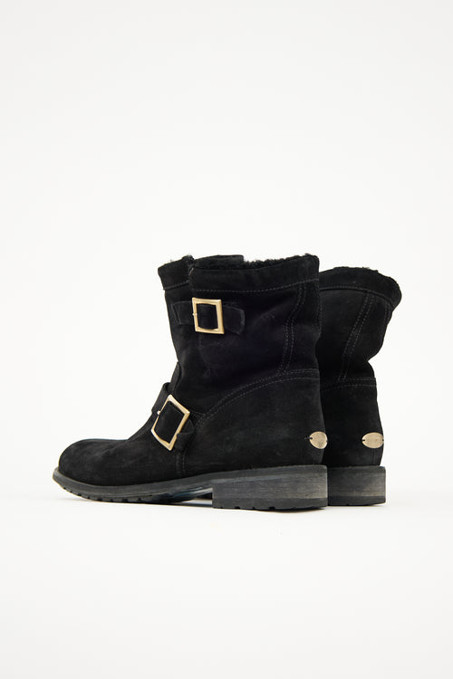Jimmy Choo Suede & Shearling Youth Boot
