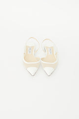 Jimmy Choo White Mesh Fetto Slingback Flat