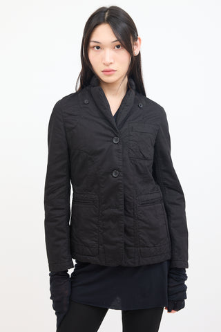 JNBY Black Cotton Detachable Hood Jacket