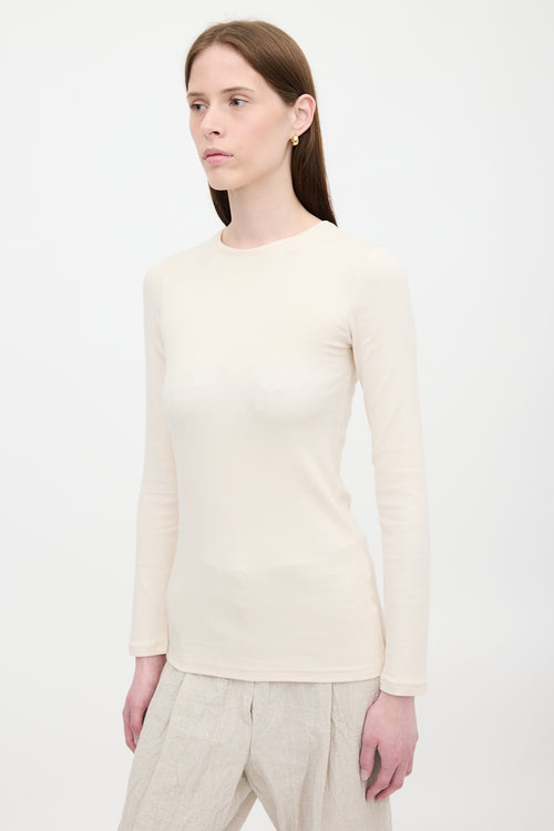 Brunello Cucinelli Ribbed Knit Long Sleeve Top