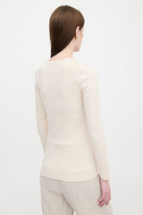 Brunello Cucinelli Ribbed Knit Long Sleeve Top