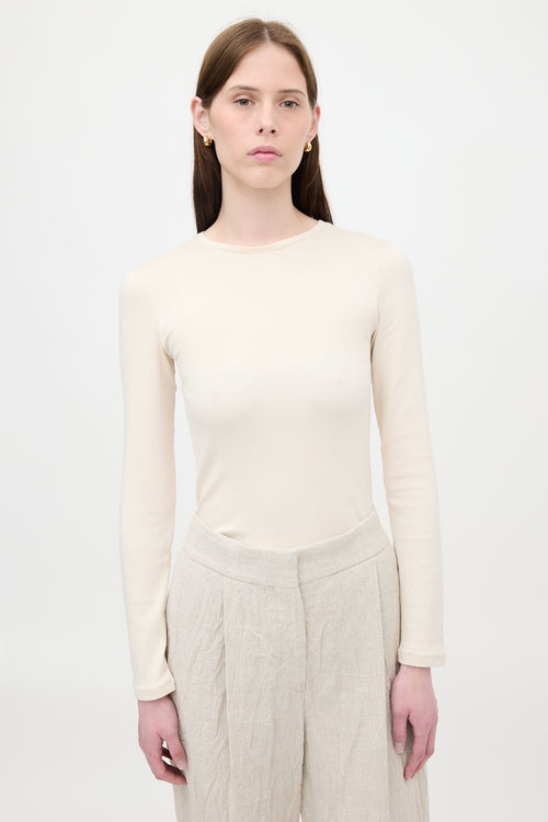 Brunello Cucinelli Ribbed Knit Long Sleeve Top