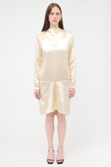 Celine Satin Raw Trim Shift Dress